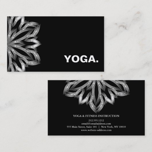 MANDALA LOGO Aangepaste YOGA INSTRUCTEUR Visitekaartje (Voorkant / Achterkant)