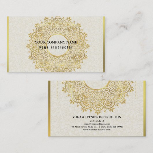 MANDALA LOGO GEPERSONALISEERD YOGA INSTRUCTOR BEDR VISITEKAARTJE (Voorkant / Achterkant)