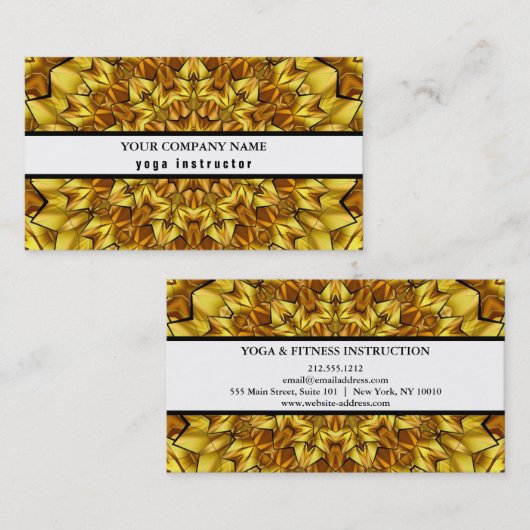 MANDALA LOGO GEPERSONALISEERD YOGA INSTRUCTOR VISITEKAARTJE (Voorkant / Achterkant)