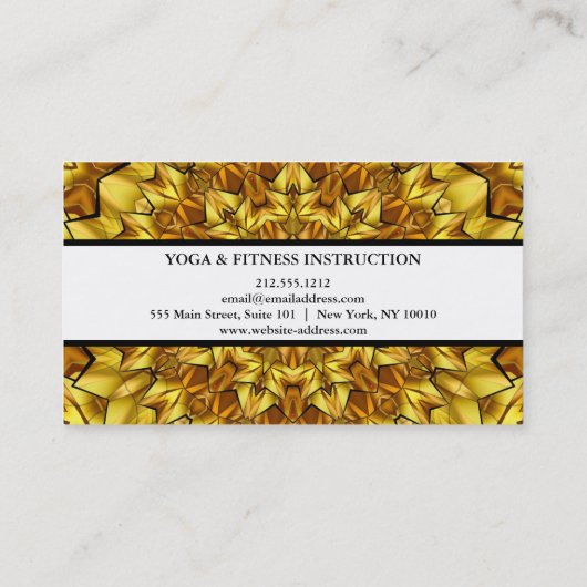 MANDALA LOGO GEPERSONALISEERD YOGA INSTRUCTOR VISITEKAARTJE (Achterkant)