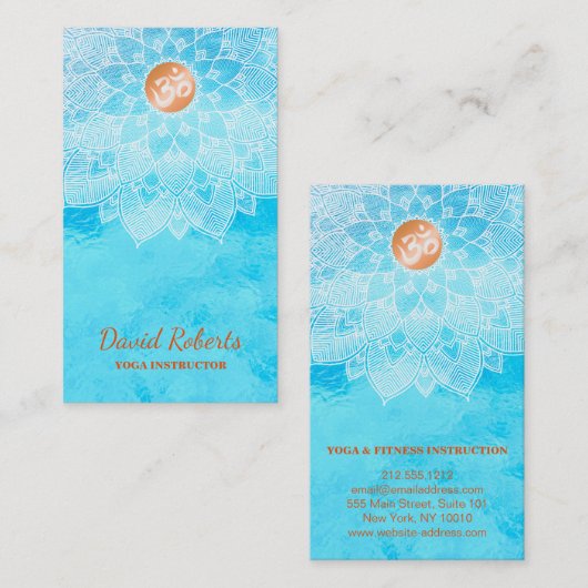 MANDALA LOGO GEPERSONALISEERD YOGA INSTRUCTOR VISITEKAARTJE (Voorkant / Achterkant)