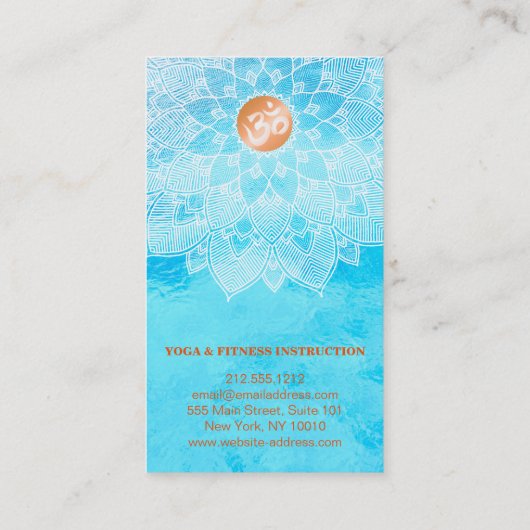 MANDALA LOGO GEPERSONALISEERD YOGA INSTRUCTOR VISITEKAARTJE (Achterkant)