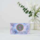 MANDALA LOGO GEPERSONALISEERD YOGA INSTRUCTOR VISITEKAARTJE (Staand voorkant)