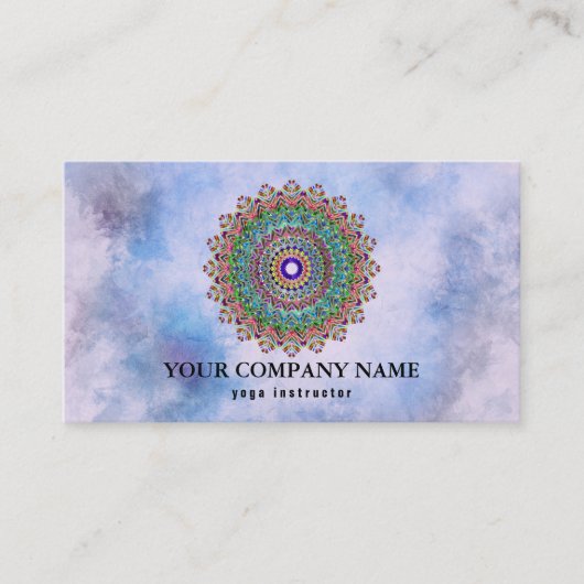 MANDALA LOGO GEPERSONALISEERD YOGA INSTRUCTOR VISITEKAARTJE (Voorkant)