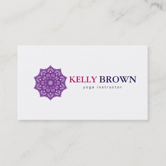 MANDALA LOGO GEPERSONALISEERD YOGA INSTRUCTOR VISITEKAARTJE (Voorkant)