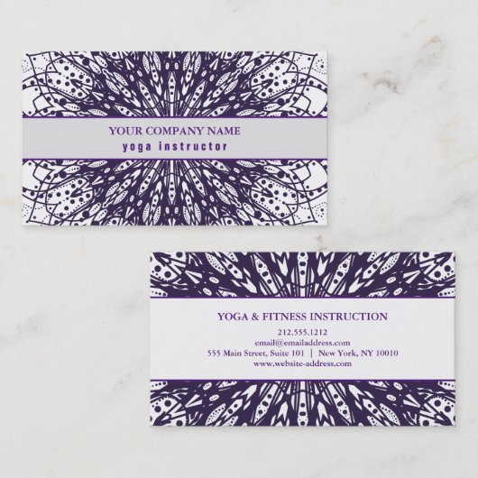 MANDALA LOGO GEPERSONALISEERD YOGA INSTRUCTOR VISITEKAARTJE (Voorkant / Achterkant)