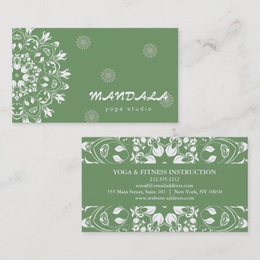 MANDALA LOGO GEPERSONALISEERD YOGA INSTRUCTOR VISITEKAARTJE (Voorkant / Achterkant)