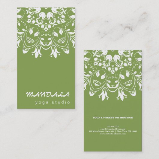 MANDALA LOGO GEPERSONALISEERD YOGA INSTRUCTOR VISITEKAARTJE (Voorkant / Achterkant)