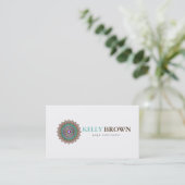 MANDALA LOGO GEPERSONALISEERD YOGA INSTRUCTOR VISITEKAARTJE (Staand voorkant)