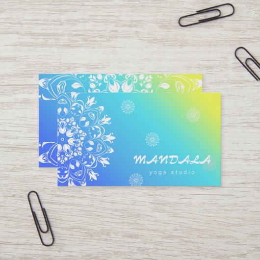MANDALA LOGO GEPERSONALISEERD YOGA INSTRUCTOR VISITEKAARTJE (Voorkant / Achterkant in situ)
