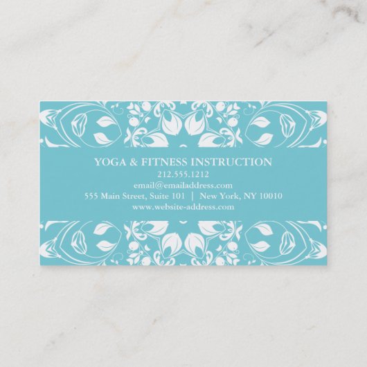 MANDALA LOGO GEPERSONALISEERD YOGA INSTRUCTOR VISITEKAARTJE (Achterkant)