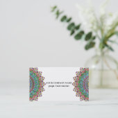 MANDALA LOGO GEPERSONALISEERD YOGA INSTRUCTOR VISITEKAARTJE (Staand voorkant)