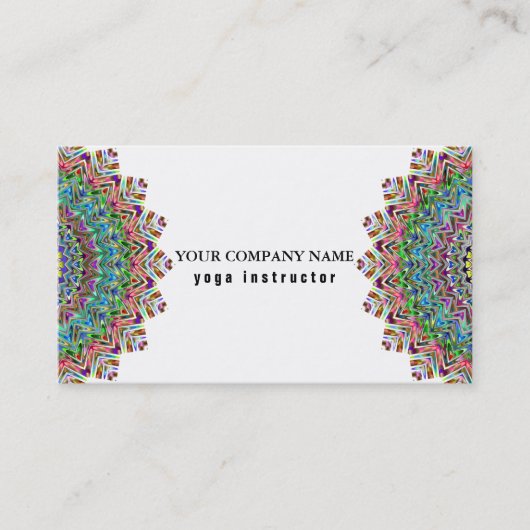 MANDALA LOGO GEPERSONALISEERD YOGA INSTRUCTOR VISITEKAARTJE (Voorkant)