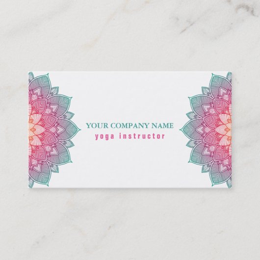 MANDALA LOGO GEPERSONALISEERD YOGA INSTRUCTOR VISITEKAARTJE (Voorkant)