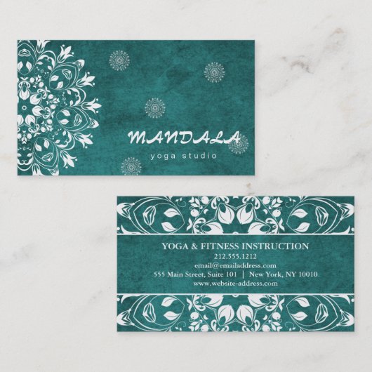 MANDALA LOGO GEPERSONALISEERD YOGA INSTRUCTOR VISITEKAARTJE (Voorkant / Achterkant)