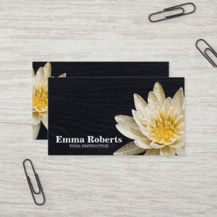 MANDALA LOTUS AANGEPASTE HOUTEN YOGA-INSTRUCTEUR VISITEKAARTJE