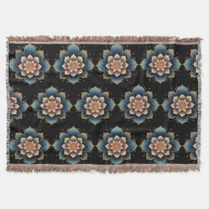 Mandala Lotus Bloem met Sprankelende Kristallen Deken