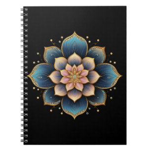 Mandala Lotus Bloem met Sprankelende Kristallen Notitieboek
