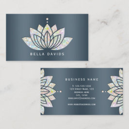 Mandala Lotus Bloem Yoga Instructeur Blauw Teal Visitekaartje