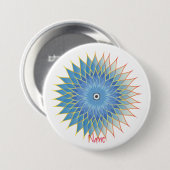 Mandala Lotus Blossom Thunder_Cove Ronde Button 7,6 Cm (Voorkant /achterkant)