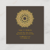 Mandala Lotus Flower Gold Yoga Instructor Fitness Vierkante Visitekaartje (Achterkant)