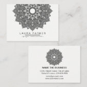 Mandala Lotus Flower Yoga Black White Holistic Visitekaartje (Voorkant / Achterkant)