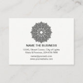 Mandala Lotus Flower Yoga Black White Holistic Visitekaartje (Achterkant)