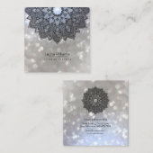 Mandala Lotus Flower Yoga Instructor Holistic Vierkante Visitekaartje (Voorkant / Achterkant)