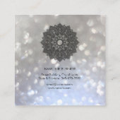 Mandala Lotus Flower Yoga Instructor Holistic Vierkante Visitekaartje (Achterkant)