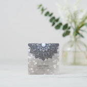 Mandala Lotus Flower Yoga Instructor Holistic Vierkante Visitekaartje (Staand voorkant)