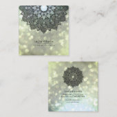 Mandala Lotus Flower Yoga Instructor Holistic Vierkante Visitekaartje (Voorkant / Achterkant)