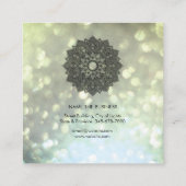 Mandala Lotus Flower Yoga Instructor Holistic Vierkante Visitekaartje (Achterkant)