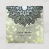 Mandala Lotus Flower Yoga Instructor Holistic Vierkante Visitekaartje (Voorkant)