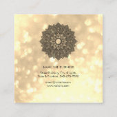 Mandala Lotus Flower Yoga Instructor Holistic Vierkante Visitekaartje (Achterkant)