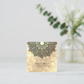 Mandala Lotus Flower Yoga Instructor Holistic Vierkante Visitekaartje (Staand voorkant)