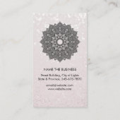 Mandala Lotus Flower Yoga Instructor Pink Holistic Visitekaartje (Achterkant)