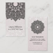 Mandala Lotus Flower Yoga Instructor Pink Holistic Visitekaartje (Voorkant / Achterkant)