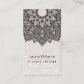 Mandala Lotus Flower Yoga Instructor Pink Holistic Visitekaartje (Voorkant)