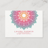 Mandala Lotus Flower Yoga Pink Holistic Visitekaartje (Voorkant)
