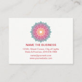 Mandala Lotus Flower Yoga Pink Holistic Visitekaartje (Achterkant)