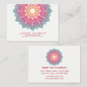 Mandala Lotus Flower Yoga Pink Holistic Visitekaartje (Voorkant / Achterkant)