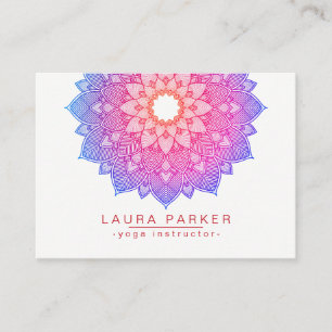 Mandala Lotus Flower Yoga Pink Holistic Visitekaartje