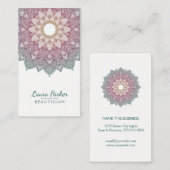 Mandala Lotus Flower Yoga Wellness Meditation Blau Visitekaartje (Voorkant / Achterkant)