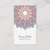 Mandala Lotus Flower Yoga Wellness Meditation Blau Visitekaartje (Voorkant)