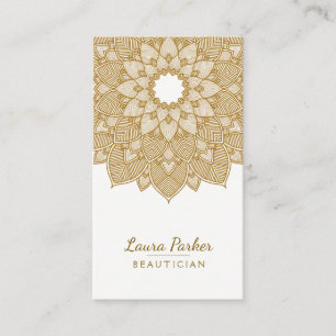 Mandala Lotus Flower Yoga Wellness Meditation gold Visitekaartje