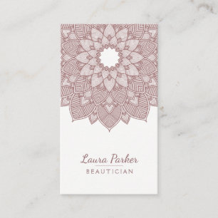 Mandala Lotus Flower Yoga Wellness Meditation Pink Visitekaartje