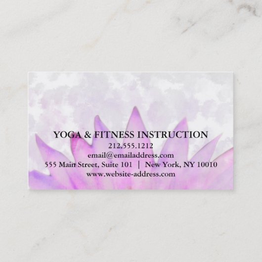 MANDALA LOTUS GEPERSONALISEERD YOGA INSTRUCTOR VISITEKAARTJE (Achterkant)