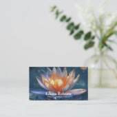 MANDALA LOTUS GEPERSONALISEERD YOGA INSTRUCTOR VISITEKAARTJE (Staand voorkant)