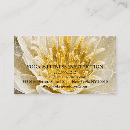 MANDALA LOTUS GEPERSONALISEERD YOGA INSTRUCTOR VISITEKAARTJE (Achterkant)