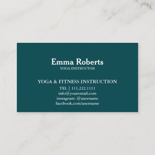 MANDALA LOTUS GEPERSONALISEERD YOGA INSTRUCTOR VISITEKAARTJE (Achterkant)